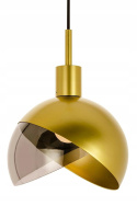 King Home Lampa wisząca sufitowa GLOBO 25 złota - metal mat szkło dymiony E27 King Home Lampa wisząca sufitowa GLOBO 25 złota - metal mat szkło dymiony E27