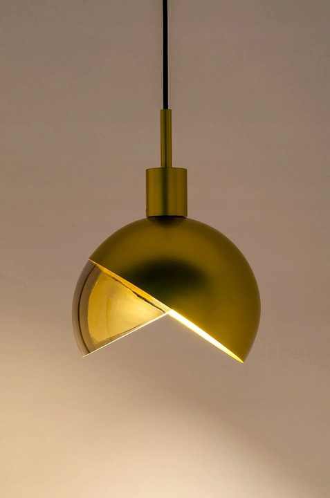 King Home Lampa wisząca sufitowa GLOBO 25 złota - metal mat szkło dymiony E27 King Home Lampa wisząca sufitowa GLOBO 25 złota - metal mat szkło dymiony E27
