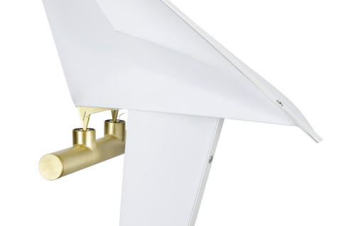 King Home Lampa wisząca LORO 1 metalowa złota - LED klosz biały tworzywo PP w kształcie ptaka King Home Lampa wisząca LORO 1 metalowa złota - LED klosz biały tworzywo PP w kształcie ptaka