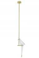 King Home Lampa wisząca LORO 1 metalowa złota - LED klosz biały tworzywo PP w kształcie ptaka King Home Lampa wisząca LORO 1 metalowa złota - LED klosz biały tworzywo PP w kształcie ptaka