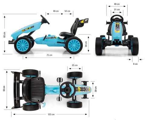 Milly Mally Pojazd Gokart na pedały Rocket Ocean Niebieski aerodynamiczna sylwetka regulowane sportowe siedzisko hamulec 3 lata+ Milly Mally Pojazd Gokart na pedały Rocket Ocean Niebieski aerodynamiczna sylwetka regulowane sportowe siedzisko hamulec 3 lata+