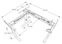 STELAŻ do biurka narożnego UT04-3T/90A/A alu z elektryczną regulacją