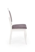 Halmar BAROCK krzesło biały / popielaty drewno lite - kauczukowe / tkanina