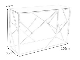 SIGNAL KONSOLKA ESCADA S SZKŁO DYMIONE/ZŁOTY 100X30 - nowoczesna półka, szkło hartowane, stelaż metalowy
