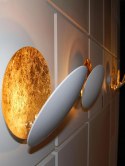 KINKIET LAMPA ŚCIENNA LED ECLISE złota / biała STAL ALUMINIUM imitująca zachód słońca King Home KINKIET LAMPA ŚCIENNA LED ECLISE złota / biała STAL ALUMINIUM imitująca zachód słońca King Home