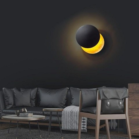 KINKIET LAMPA ŚCIENNA LED ECLISE złota / czarna ALUMINIUM STAL King Home imitująca zachód słońca KINKIET LAMPA ŚCIENNA LED ECLISE złota / czarna ALUMINIUM STAL King Home imitująca zachód słońca
