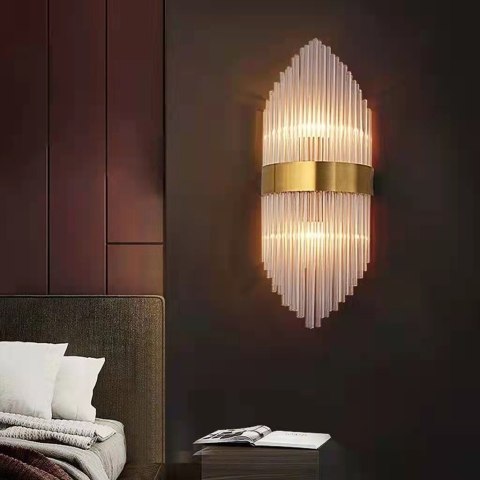 King Home Kinkiet Lampa ścienna FLORENS metal złota kryształ transparentny 2 x E14 glamour King Home Kinkiet Lampa ścienna FLORENS metal złota kryształ transparentny 2 x E14 glamour