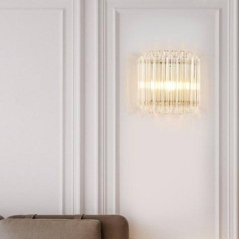 King Home Kinkiet Lampa ścienna PALACE złota metal kryształ bezbarwny 2xE14 King Home Kinkiet Lampa ścienna PALACE złota metal kryształ bezbarwny 2xE14