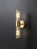 LAMPA ŚCIENNA KINKIET PILAR TWIN King Home stal ZŁOTA klosze kryształ BEZBARWNY 2xE14 LAMPA ŚCIENNA KINKIET PILAR TWIN King Home stal ZŁOTA klosze kryształ BEZBARWNY 2xE14