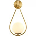LAMPA ŚCIENNA KINKIET LED ROMA stal nierdzewna ZŁOTA KULISTY klosz SZKŁO MLECZNE 1xG9 King Home LAMPA ŚCIENNA KINKIET LED ROMA stal nierdzewna ZŁOTA KULISTY klosz SZKŁO MLECZNE 1xG9 King Home