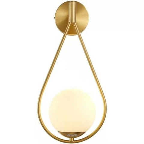 LAMPA ŚCIENNA KINKIET LED ROMA stal nierdzewna ZŁOTA KULISTY klosz SZKŁO MLECZNE 1xG9 King Home LAMPA ŚCIENNA KINKIET LED ROMA stal nierdzewna ZŁOTA KULISTY klosz SZKŁO MLECZNE 1xG9 King Home