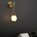 LAMPA ŚCIENNA KINKIET LED ROMA stal nierdzewna ZŁOTA KULISTY klosz SZKŁO MLECZNE 1xG9 King Home