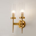 King Home Lampa ścienna Kinkiet podwójny TORCH TWIN stal złota klosze kryształ bezbarwny 2 x E14 King Home Lampa ścienna Kinkiet podwójny TORCH TWIN stal złota klosze kryształ bezbarwny 2 x E14