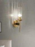 King Home Lampa ścienna Kinkiet podwójny TORCH TWIN stal złota klosze kryształ bezbarwny 2 x E14 King Home Lampa ścienna Kinkiet podwójny TORCH TWIN stal złota klosze kryształ bezbarwny 2 x E14