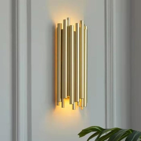 LAMPA ŚCIENNA KINKIET TUBO King Home ZŁOTA stal nierdzewna 2xE14 LAMPA ŚCIENNA KINKIET TUBO King Home ZŁOTA stal nierdzewna 2xE14
