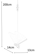 King Home Lampa wisząca LED BUTTERFLY S metal różowe złoto akryl transparentny