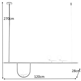 King Home Lampa wisząca TWEETY 120 czarny metal złoty aluminium klosze szkło mleczny