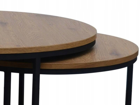 SIGNAL ŁAWA ATLANTA II MDF + OKLEINA DĄB/CZARNY MAT METAL (ZESTAW) FI80 FI60 SIGNAL ŁAWA ATLANTA II MDF + OKLEINA DĄB/CZARNY MAT METAL (ZESTAW) FI80 FI60