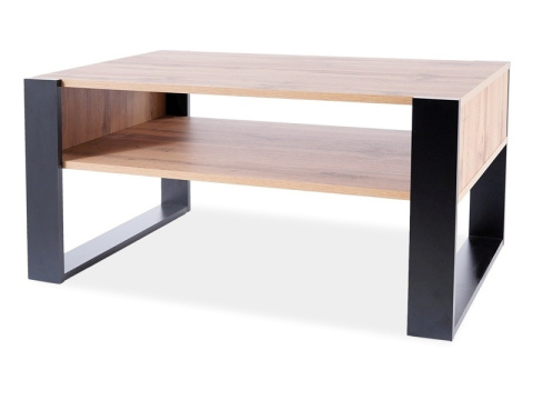 ŁAWA Z PÓŁKĄ do salonu GEMA SIGNAL DĄB WOTAN /CZARNY 64X100 prostokątny stolik okolicznościowy płyta laminowana półka pod blatem ŁAWA Z PÓŁKĄ do salonu GEMA SIGNAL DĄB WOTAN /CZARNY 64X100 prostokątny stolik okolicznościowy płyta laminowana półka pod blatem