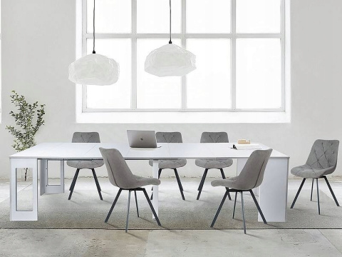 SIGNAL KONSOLKA STÓŁ do jadalni RENO BIAŁY MAT 60(300)X90 - rozkładany, prostokątny, laminowana płyta MDF, biały matowy SIGNAL KONSOLKA STÓŁ do jadalni RENO BIAŁY MAT 60(300)X90 - rozkładany, prostokątny, laminowana płyta MDF, biały matowy