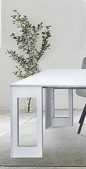 SIGNAL KONSOLKA STÓŁ do jadalni RENO BIAŁY MAT 60(300)X90 - rozkładany, prostokątny, laminowana płyta MDF, biały matowy SIGNAL KONSOLKA STÓŁ do jadalni RENO BIAŁY MAT 60(300)X90 - rozkładany, prostokątny, laminowana płyta MDF, biały matowy
