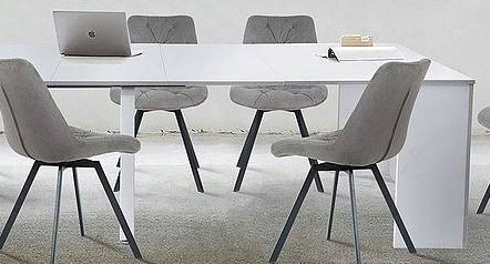 SIGNAL KONSOLKA STÓŁ do jadalni RENO BIAŁY MAT 60(300)X90 - rozkładany, prostokątny, laminowana płyta MDF, biały matowy SIGNAL KONSOLKA STÓŁ do jadalni RENO BIAŁY MAT 60(300)X90 - rozkładany, prostokątny, laminowana płyta MDF, biały matowy