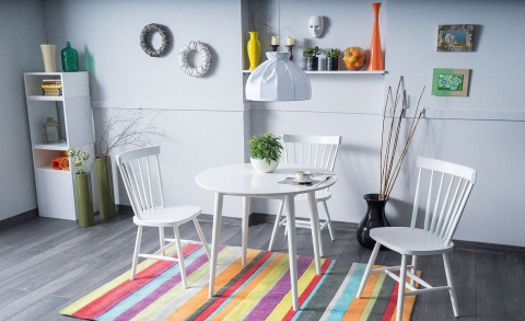 SIGNAL STÓŁ LARSON BIAŁY 90X90 BLAT MDF NOGI LITE DREWNO SIGNAL STÓŁ LARSON BIAŁY 90X90 BLAT MDF NOGI LITE DREWNO
