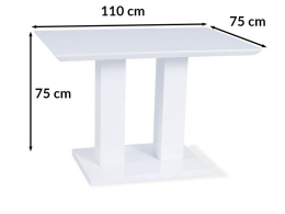 SIGNAL STÓŁ TOWER BIAŁY LAKIER 110X75X75