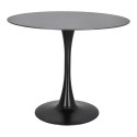 STÓŁ OKRĄGŁY Simplet Skinny Premium Stone Black 90cm Simplet CZARNY NOGA METALOWA BLAT SPIEK MARMUROWY