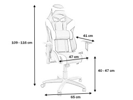 SIGNAL FOTEL OBROTOWY VIPER KID CZARNY/BIAŁY - krzesło biurowe do biurka TILT, reg podłokietniki, gabinetowy gamingowy Gamingowe