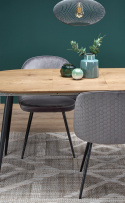 HALMAR stół COLORADO rozkładany 120-160x80 blat MDF okleinowany - dąb złoty, stelaż - czarny stal malowana proszkowo HALMAR stół COLORADO rozkładany 120-160x80 blat MDF okleinowany - dąb złoty, stelaż - czarny stal malowana proszkowo