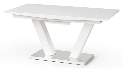 HALMAR stół VISION biały MDF lakier stal nierdzewna prostokątny rozkładany 160-200x90 HALMAR stół VISION biały MDF lakier stal nierdzewna prostokątny rozkładany 160-200x90