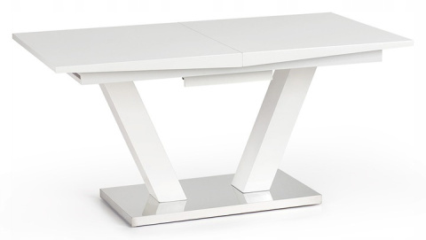 HALMAR stół VISION biały MDF lakier stal nierdzewna prostokątny rozkładany 160-200x90 HALMAR stół VISION biały MDF lakier stal nierdzewna prostokątny rozkładany 160-200x90