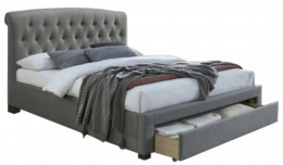 Halmar łóżko AVANTI160x200 cm z szufladą popiel tkanina drewno orzech