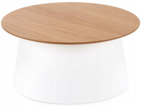 Halmar stolik ława okrągła AZURRA MDF + okleina naturalna naturalny / biały tworzywo fi69 Halmar stolik ława okrągła AZURRA MDF + okleina naturalna naturalny / biały tworzywo fi69