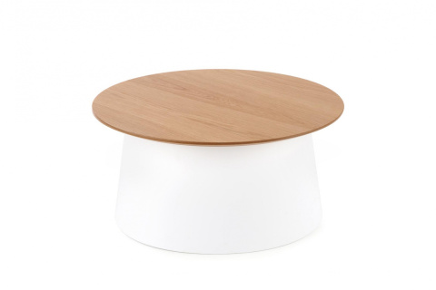 Halmar stolik ława okrągła AZURRA MDF + okleina naturalna naturalny / biały tworzywo fi69 Halmar stolik ława okrągła AZURRA MDF + okleina naturalna naturalny / biały tworzywo fi69