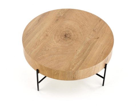 ŁAWA OKRĄGŁA BROOKLYN MDF okleinowany DĄB NATURALNY / stelaż stal malowana proszkowo CZARNY fi80 Halmar ŁAWA OKRĄGŁA BROOKLYN MDF okleinowany DĄB NATURALNY / stelaż stal malowana proszkowo CZARNY fi80 Halmar