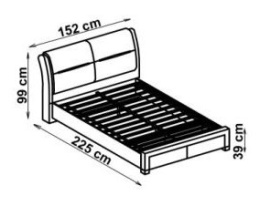 Halmar łóżko CASSANDRA S 140x200 cm tapicerowane z szufladami czarno biały ekoskóra
