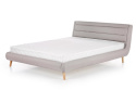 Halmar łóżko ELANDA 140x200 cm jasny popiel tkanina drewno naturalny
