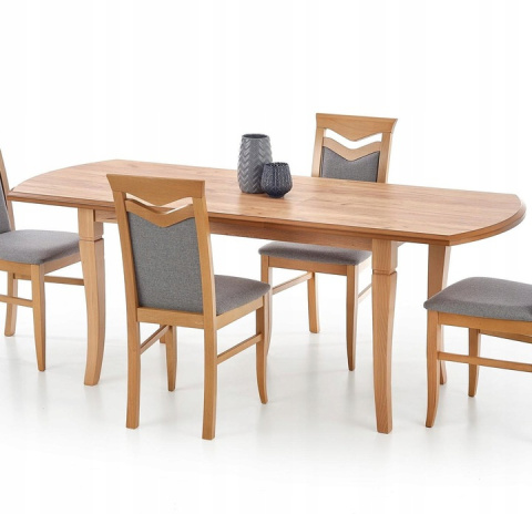 Halmar STÓŁ FRYDERYK 160/240 cm MDF laminowany kolor dąb craft (160-240x90x74 cm) nogi drewno lite bukowe Halmar STÓŁ FRYDERYK 160/240 cm MDF laminowany kolor dąb craft (160-240x90x74 cm) nogi drewno lite bukowe