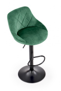 HOKER REGULOWANY KRZESŁO BAROWE H101 Halmar CIEMNY ZIELONY VELVET PODSTAWA stal malowana proszkowo CZARNA regulowana wysokość HOKER REGULOWANY KRZESŁO BAROWE H101 Halmar CIEMNY ZIELONY VELVET PODSTAWA stal malowana proszkowo CZARNA regulowana wysokość