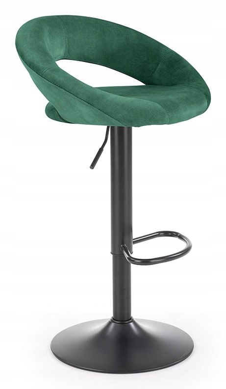 Halmar H102 hoker tapicerowany ciemny zielony velvet stal malowana czarny regulowana wysokość z podnóżkiem Halmar H102 hoker tapicerowany ciemny zielony velvet stal malowana czarny regulowana wysokość z podnóżkiem