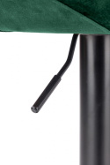 Halmar H102 hoker tapicerowany ciemny zielony velvet stal malowana czarny regulowana wysokość z podnóżkiem