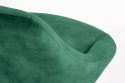 Halmar H102 hoker tapicerowany ciemny zielony velvet stal malowana czarny regulowana wysokość z podnóżkiem
