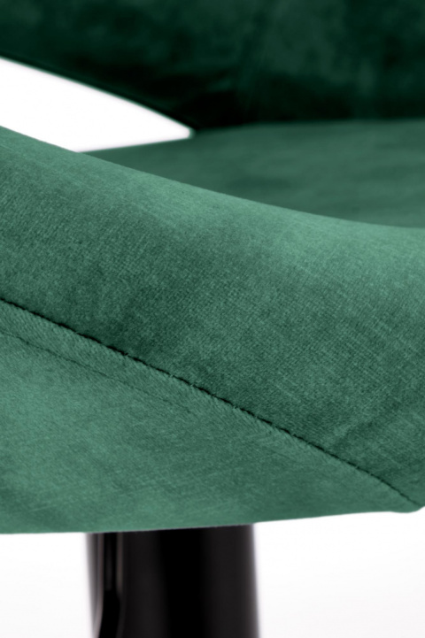 Halmar H102 hoker tapicerowany ciemny zielony velvet stal malowana czarny regulowana wysokość z podnóżkiem Halmar H102 hoker tapicerowany ciemny zielony velvet stal malowana czarny regulowana wysokość z podnóżkiem