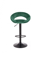 Halmar H102 hoker tapicerowany ciemny zielony velvet stal malowana czarny regulowana wysokość z podnóżkiem Halmar H102 hoker tapicerowany ciemny zielony velvet stal malowana czarny regulowana wysokość z podnóżkiem