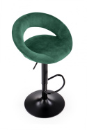 Halmar H102 hoker tapicerowany ciemny zielony velvet stal malowana czarny regulowana wysokość z podnóżkiem Halmar H102 hoker tapicerowany ciemny zielony velvet stal malowana czarny regulowana wysokość z podnóżkiem