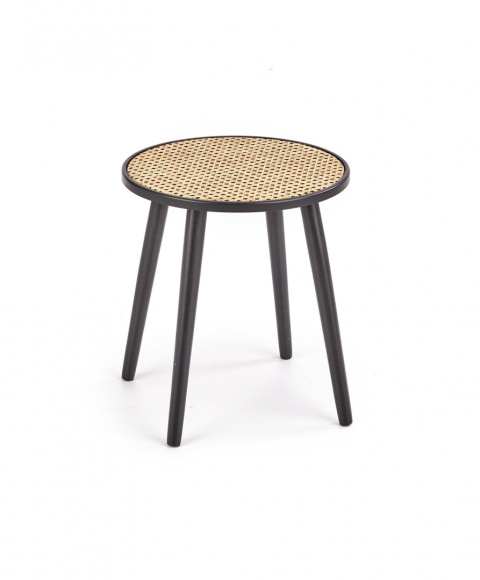 Halmar ława JAKARTA MDF lakierowany drewno lite czarny / naturalny rattan fi39 Halmar ława JAKARTA MDF lakierowany drewno lite czarny / naturalny rattan fi39