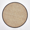 Halmar ława JAKARTA MDF lakierowany drewno lite czarny / naturalny rattan fi39 Halmar ława JAKARTA MDF lakierowany drewno lite czarny / naturalny rattan fi39