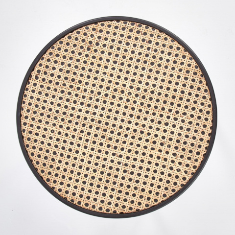 Halmar ława JAKARTA MDF lakierowany drewno lite czarny / naturalny rattan fi39 Halmar ława JAKARTA MDF lakierowany drewno lite czarny / naturalny rattan fi39